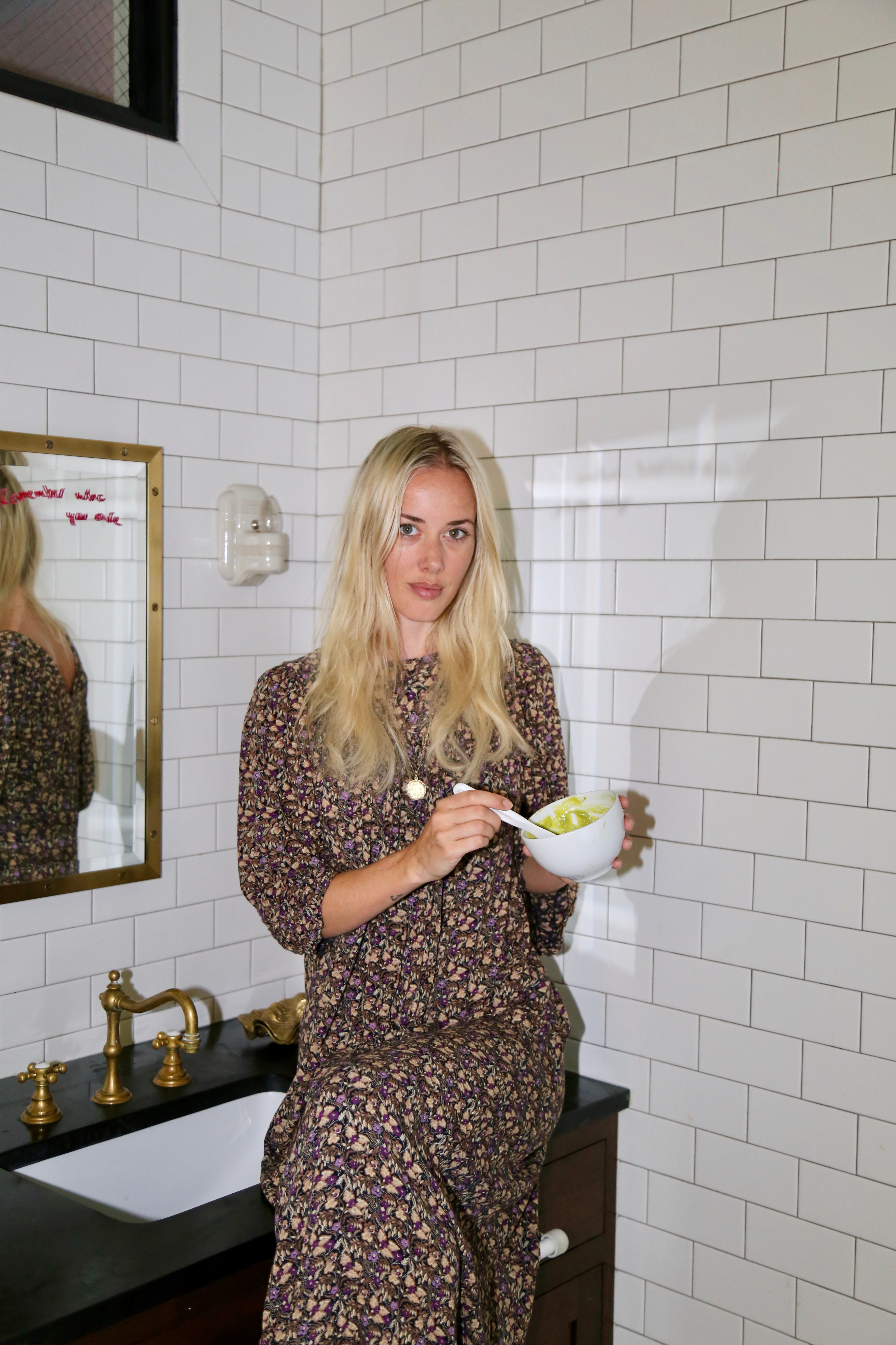 Jen goodall making a hair mask